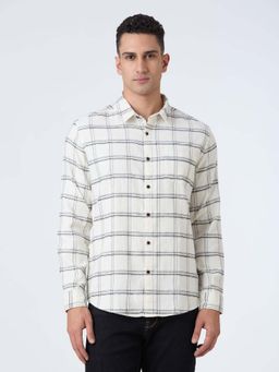 Pepe Jeans - Men White Check Full Sleeve Shirt