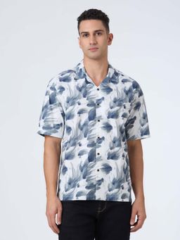 Pepe Jeans - Men Off White Resort Collar Half Sleeve Shirt