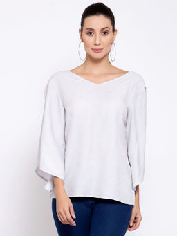 IKI CHIC - Bow Knot Flared Sleeve Blouse