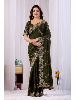 Nyri - Womens Embroidered Tissue Saree with Unstitched Blouse