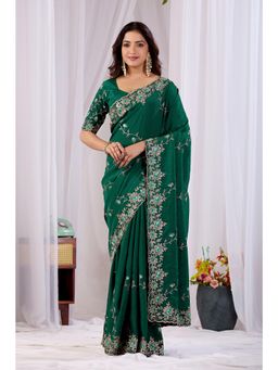 Nyri - Womens Embroidered Tissue Saree with Unstitched Blouse