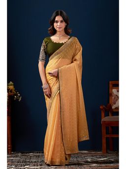 Nyri - Womens Embellished Chiffon Saree with Unstitched Blouse