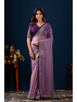Nyri - Womens Embellished Chiffon Saree with Unstitched Blouse