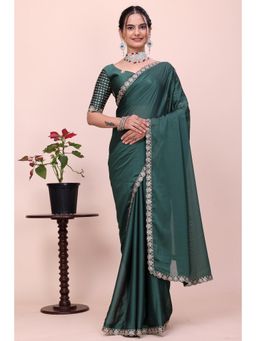 Nyri - Womens Embellished Chiffon Saree with Unstitched Blouse