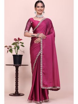 Nyri - Womens Embellished Chiffon Saree with Unstitched Blouse