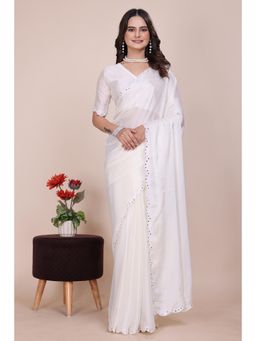 Nyri - Womens Embroidered Georgette Saree with Unstitched Blouse