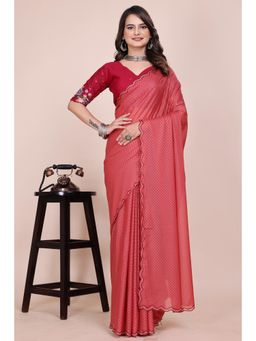 Nyri - Womens Embroidered Georgette Saree with Unstitched Blouse
