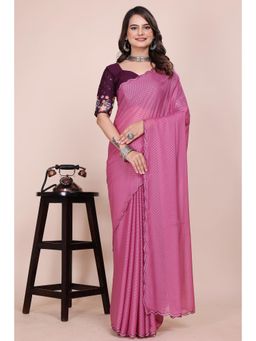 Nyri - Womens Embroidered Georgette Saree with Unstitched Blouse
