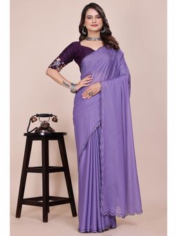 Nyri - Womens Embroidered Georgette Saree with Unstitched Blouse