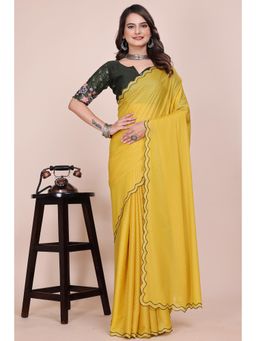 Nyri - Womens Embroidered Georgette Saree with Unstitched Blouse