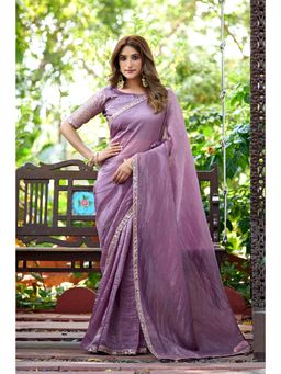 Nyri - Womens Embroidered Art Silk Saree with Unstitched Blouse