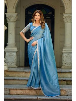 Nyri - Womens Embroidered Art Silk Saree with Unstitched Blouse