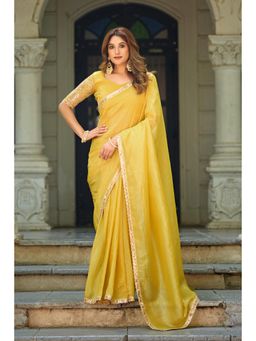 Nyri - Womens Embroidered Art Silk Saree with Unstitched Blouse