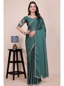 Nyri - Womens Embroidered Chiffon Saree with Unstitched Blouse