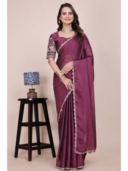 Nyri - Womens Embroidered Chiffon Saree with Unstitched Blouse