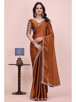 Nyri - Womens Embroidered Chiffon Saree with Unstitched Blouse