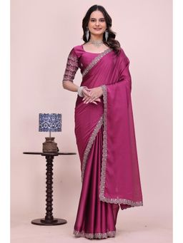 Nyri - Womens Embroidered Chiffon Saree with Unstitched Blouse