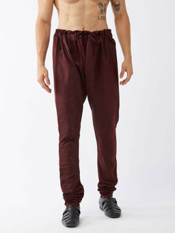 Vastramay - Men's Wine Silk Blend Pyjama