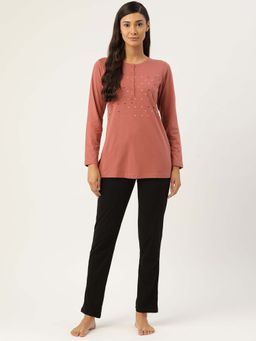 Sweet Dreams - Pink Printed Regular T-Shirt with Pyjama