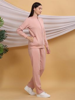 Sweet Dreams - Pink Solid Regular Jacket with Pant