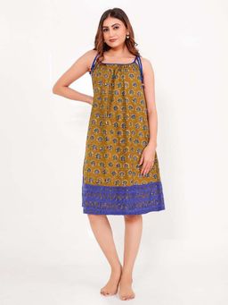 The Kaftan Company - Olive Printed Regular Nightdress