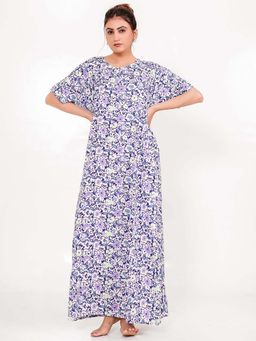 The Kaftan Company - Purple Printed Regular Nightdress
