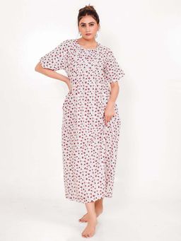 The Kaftan Company - White Floral Regular Nightdress