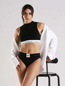 Calvin Klein - Black Solid Fitted Bikini Brief