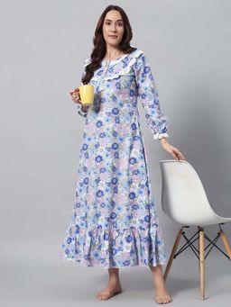 SEPHANI - Blue Floral Regular Nightdress