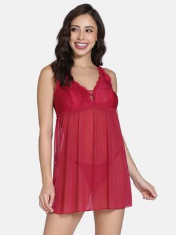Zivame - Red Solid Regular Babydoll