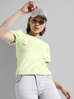 PINACOLADA - Womens Yellow Printed Regular Fit Top