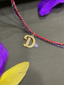 Digital Dress Room - Gold D Letter Evil Eye Thread Rakhi
