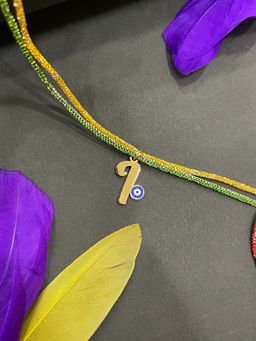 Digital Dress Room - Gold I Letter Evil Eye Thread Rakhi