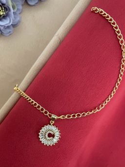 Digital Dress Room - Gold C Letter Diamond Bracelet Rakhi