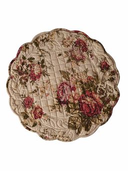 Belleven - Cotton Tea Rose Round Quilted Placemats Multicolour (Set of 4)