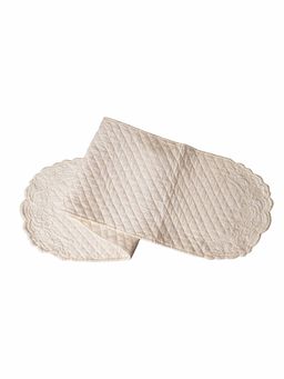 Belleven - Cotton Victorian Quilted Ivory Table Runner (4 Seater)