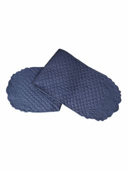 Belleven - Cotton Victorian Quilted Teal Table Runner (4 Seater)