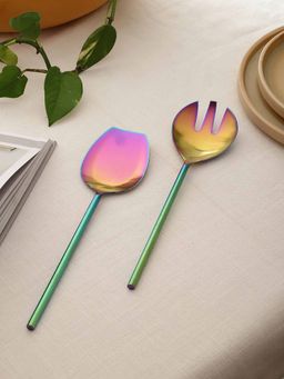 VarEesha - Rainbow Stainless Steel Serving Spoons Set of Two
