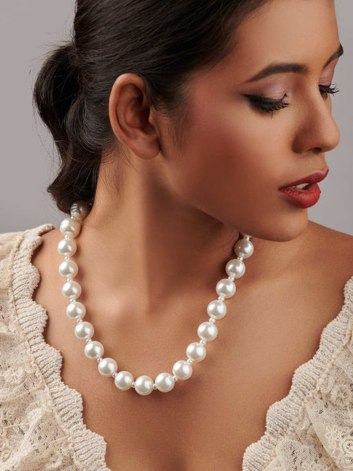 Buy Curio Cottage The Pearl Story Garland of Pearl Necklace Online - Technical View