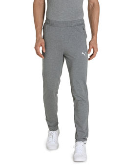 Puma - Zippered Jersey Mens Grey Casual Sweat Pant