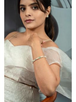 EVAARAZ - Pearl Green Stone Bracelet