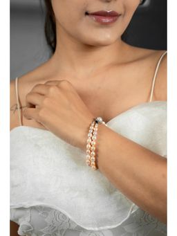EVAARAZ - Double Layer Pink Pearl Bracelet
