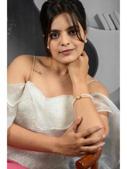 EVAARAZ - Double Line Pearl Bracelet