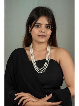 EVAARAZ - White Freshwater Pearl Multi-Layer Necklace