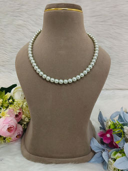 EVAARAZ - Steel Grey Pearl Necklace
