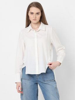 VERO MODA - White Concealed Placket Shirt