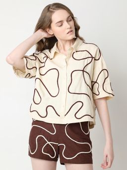 VERO MODA - Beige Short Sleeves Shirt