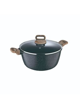 Bergner - Ultimate Ilag Marble Non Stick Casserole With Glass Lid- 6 Litres- Induction Base-Grey