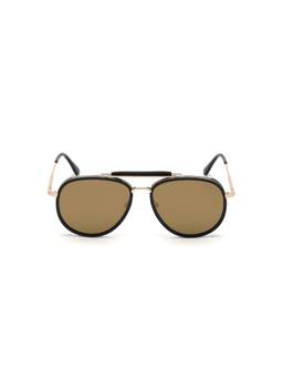 Tom Ford - Black Metal Full Rim Aviator Unisex Sunglasses (58)