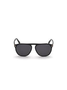 Tom Ford - Black Acetate Full Rim Cat Eye Men Sunglasses (58)